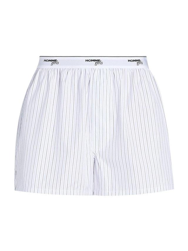 Womens 70s Stripe Boxer Shorts Product Image