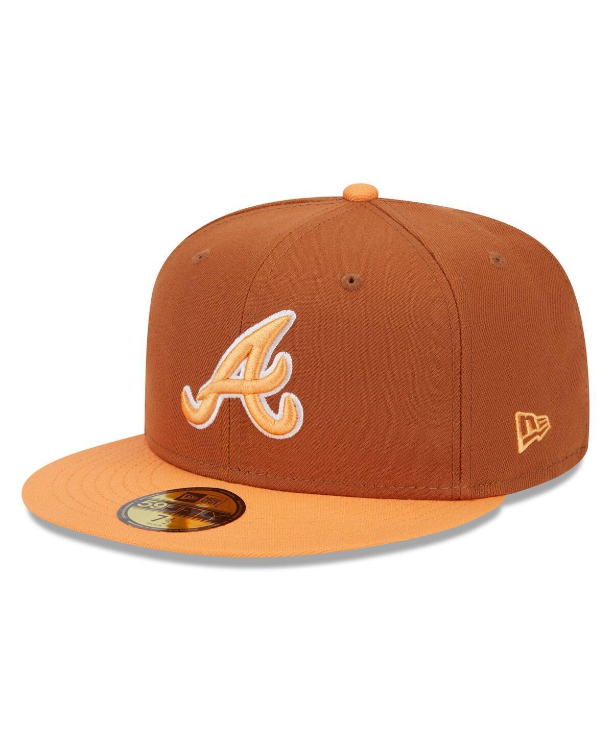 Mens New Era /Orange Atlanta Braves Spring Color Basic Two-Tone 59FIFTY Fitted Hat Product Image