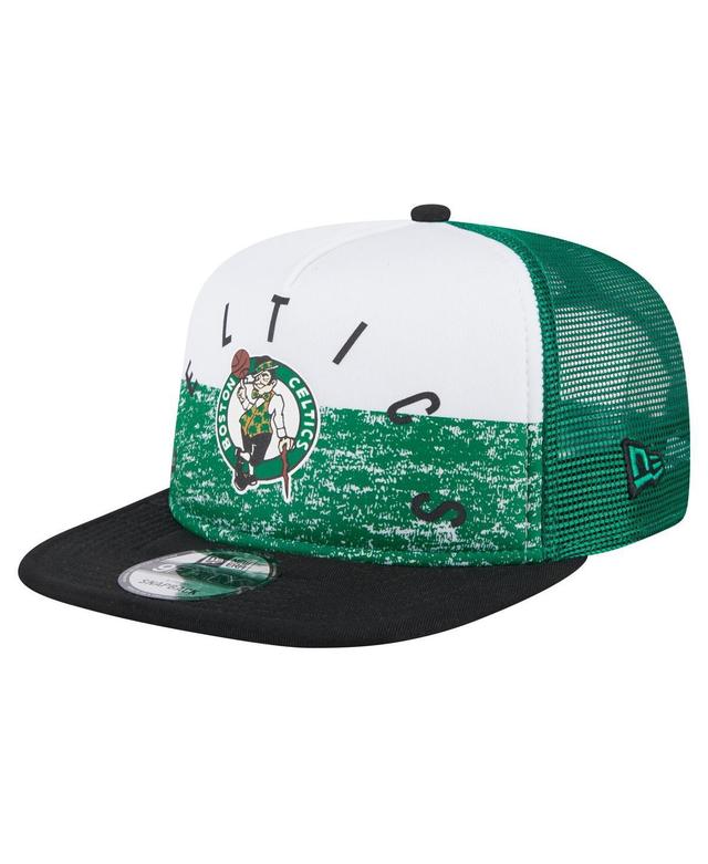 Mens New Era Kelly Green Boston Celtics Arch A-Frame Trucker 9FIFTY SnapbackHat Product Image