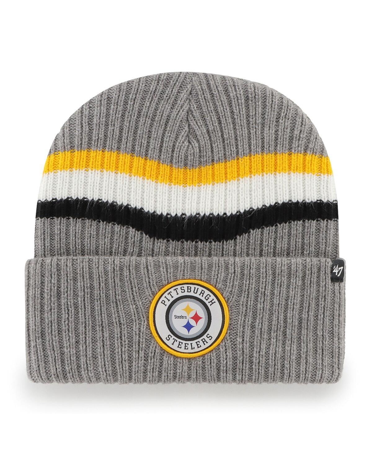 Mens 47 Brand Gray Pittsburgh Steelers Highline Cuffed Knit Hat Product Image