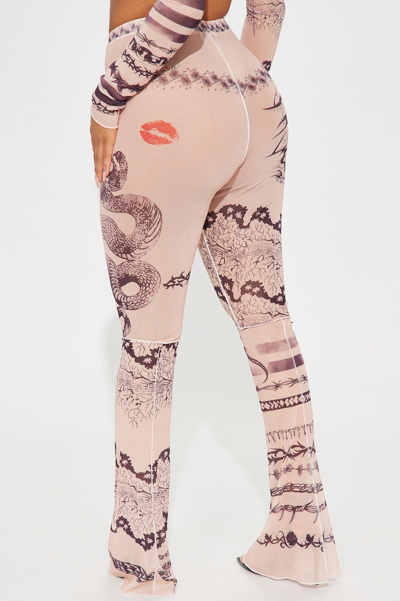 Kiss Me Goodbye Mesh Flare Pant - Tan Product Image