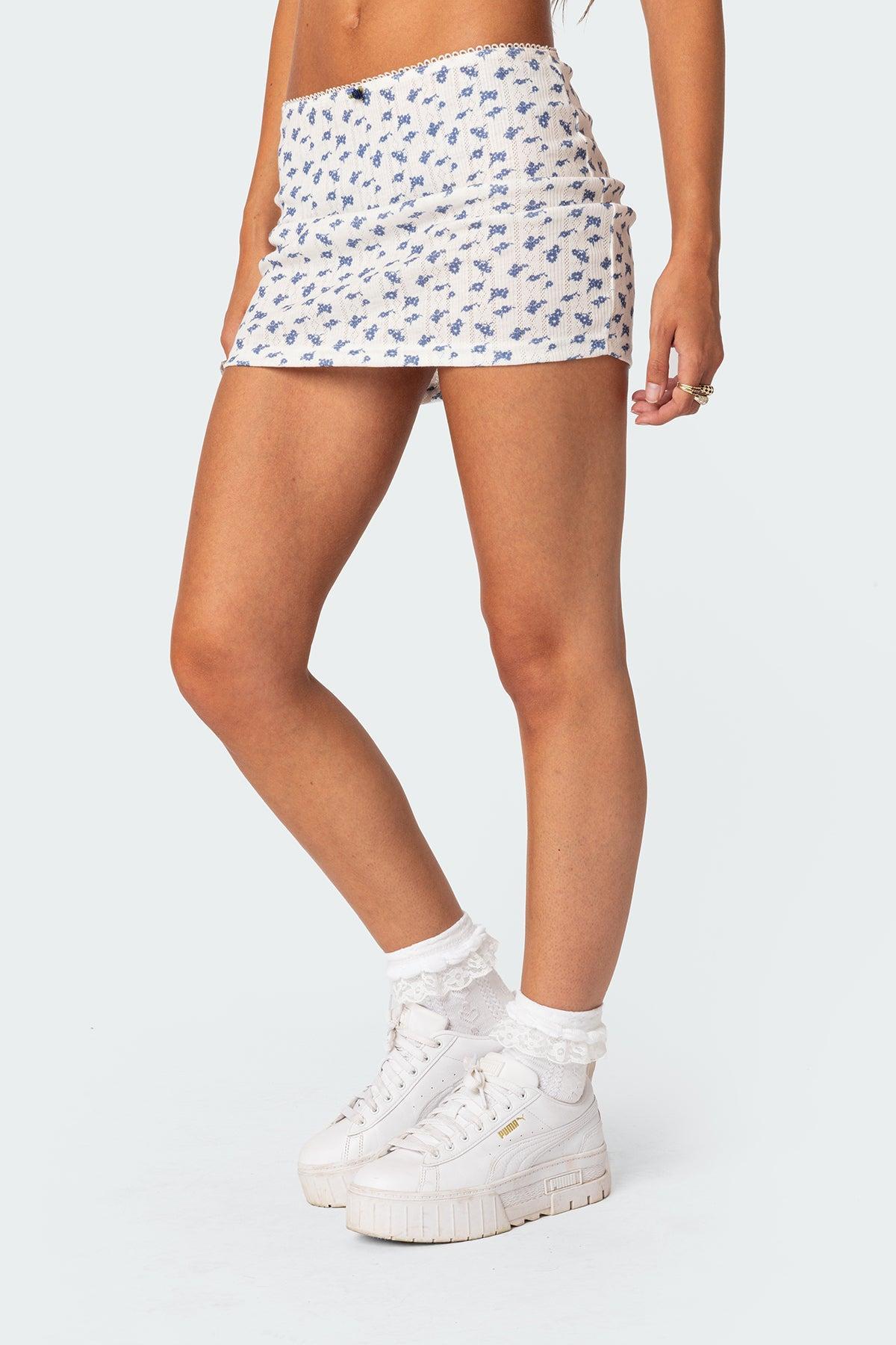 Sinclair Printed Pointelle Mini Skirt Product Image