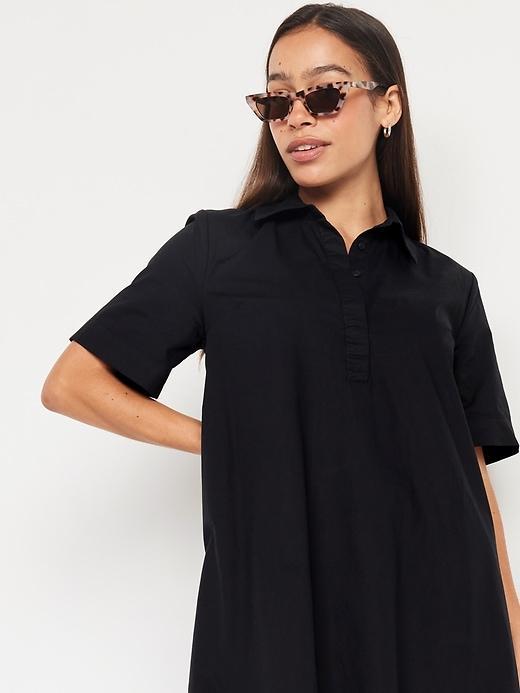 Short-Sleeve Mini Shirt Dress Product Image