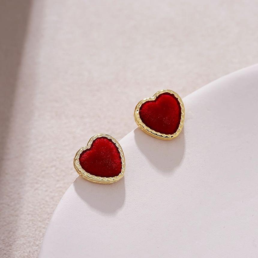 Heart Velvet Ear Stud Product Image