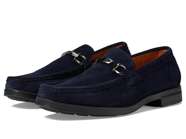 Stacy Adams Paragon Suede Slip On Loafer (Navy Suede) Men's Lace Up Wing Tip Shoes Product Image