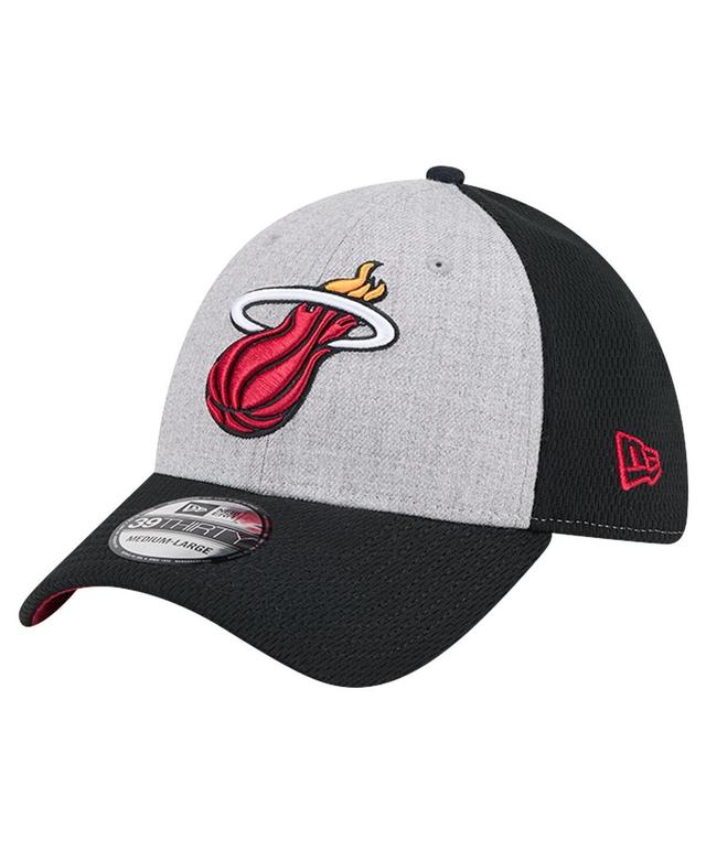 Mens New Era Heather Gray/Black Miami Heat Two-Tone 39THIRTY Flex Hat Product Image