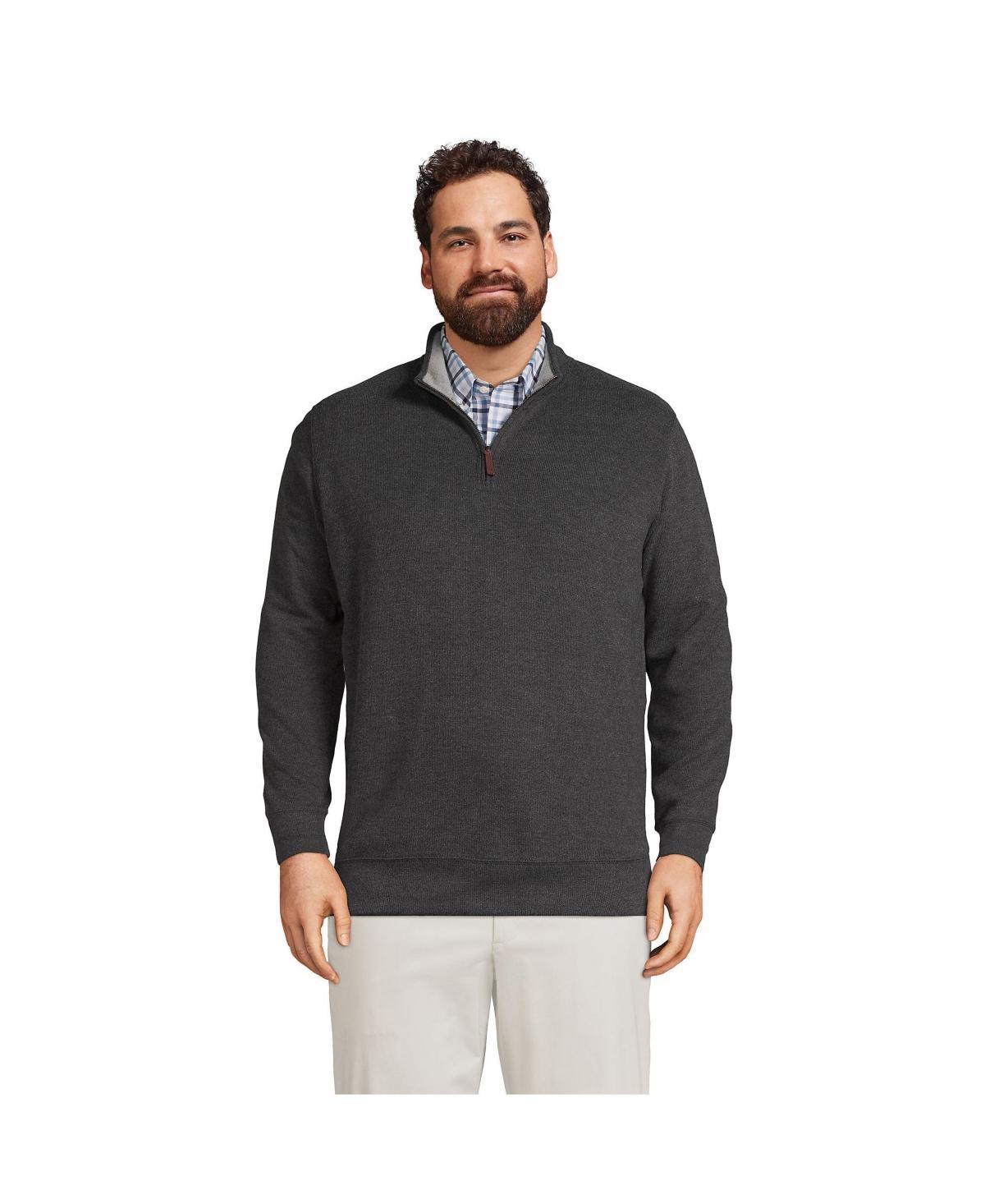 Lands End Big & Tall Bedford Rib Quarter Zip Sweater Product Image