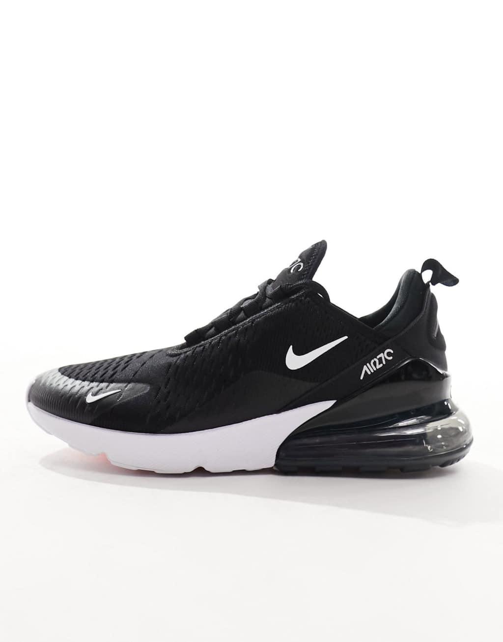 Nike Air Max 270 sneakers in black and white Product Image