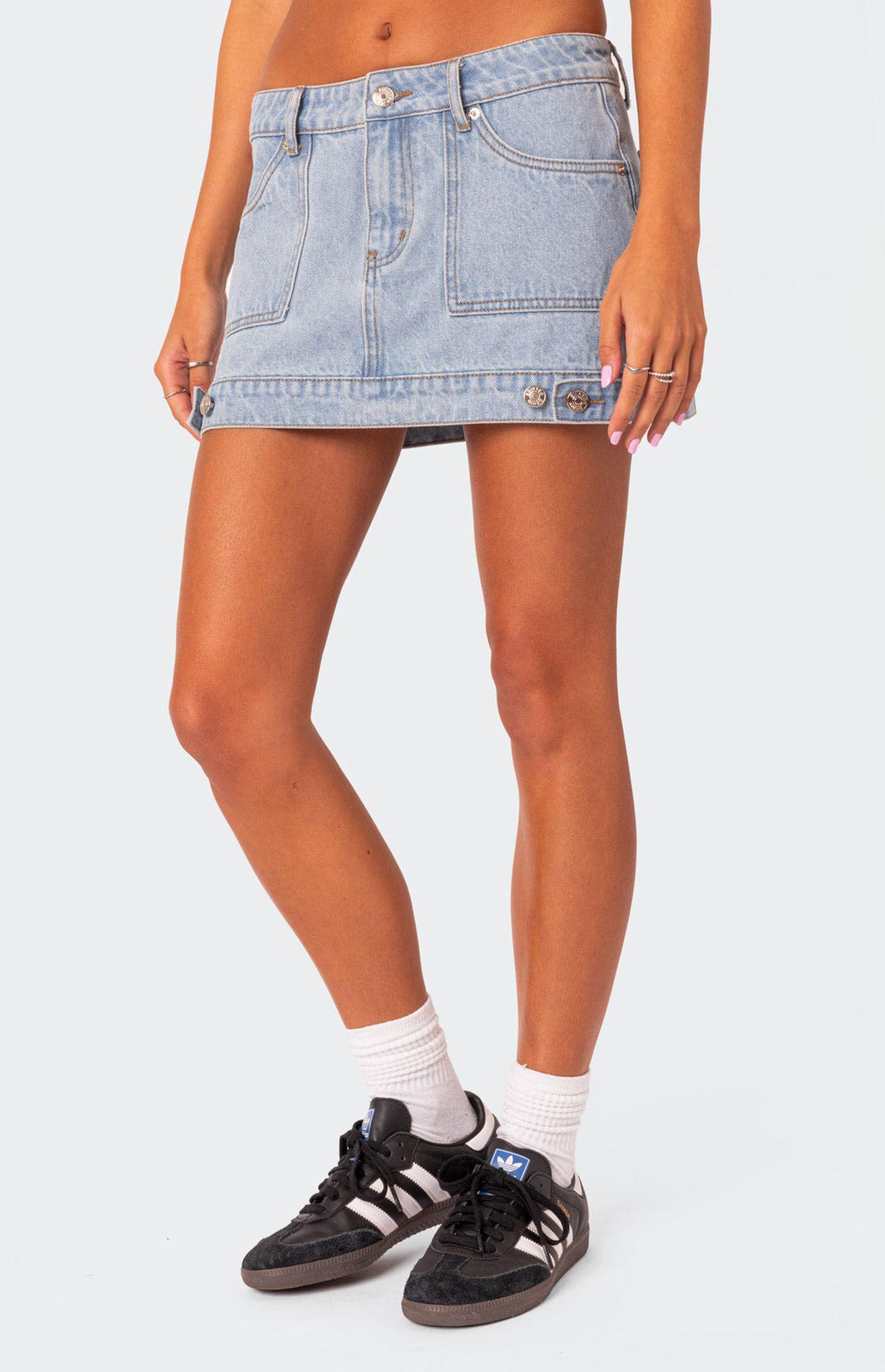 Edikted Women's Foxx Denim Mini Skirt Product Image