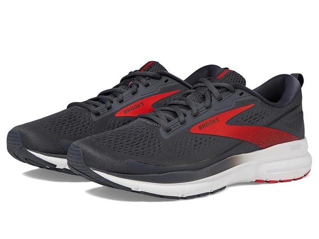 Brooks Trace 3 (Ebony/Fiery Red/White) Men's Shoes Product Image