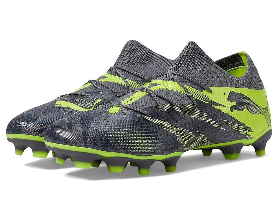 PUMA Future 7 Match Rush Firm Ground/Artificial Ground (Strong Gray/Cool Dark Gray/Electric Lime) Men's Shoes Product Image