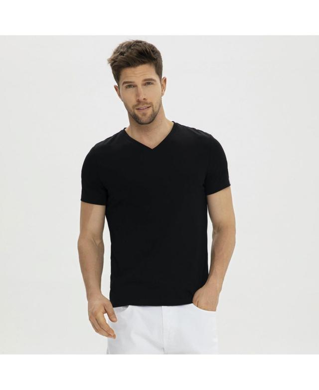 Bellemere Mens Grand V-Neck Mercerized Cotton T-Shirt Product Image