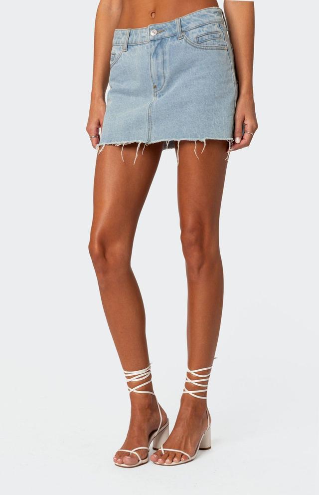 Edikted Womens Jessie Low Rise Denim Skirt Product Image