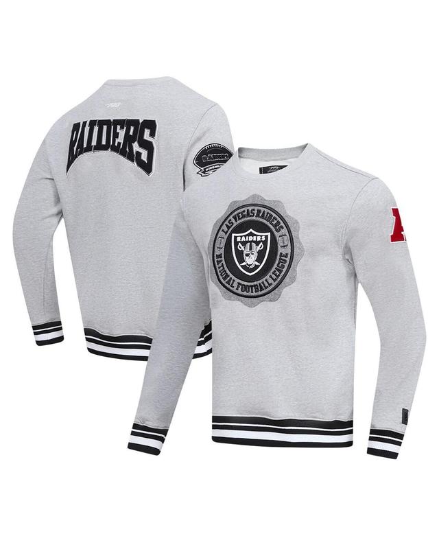 Mens Pro Standard Heather Gray Las Vegas Raiders Crest Emblem Pullover Sweatshirt Product Image