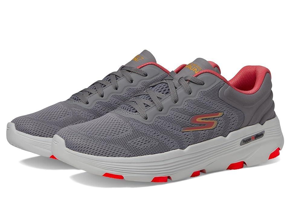 SKECHERS Go Run 7.0 - Driven (Gray/Coral) Women's Shoes Product Image