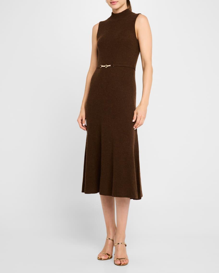 The Leith Ribbed Mock-Neck Midi Dress product image