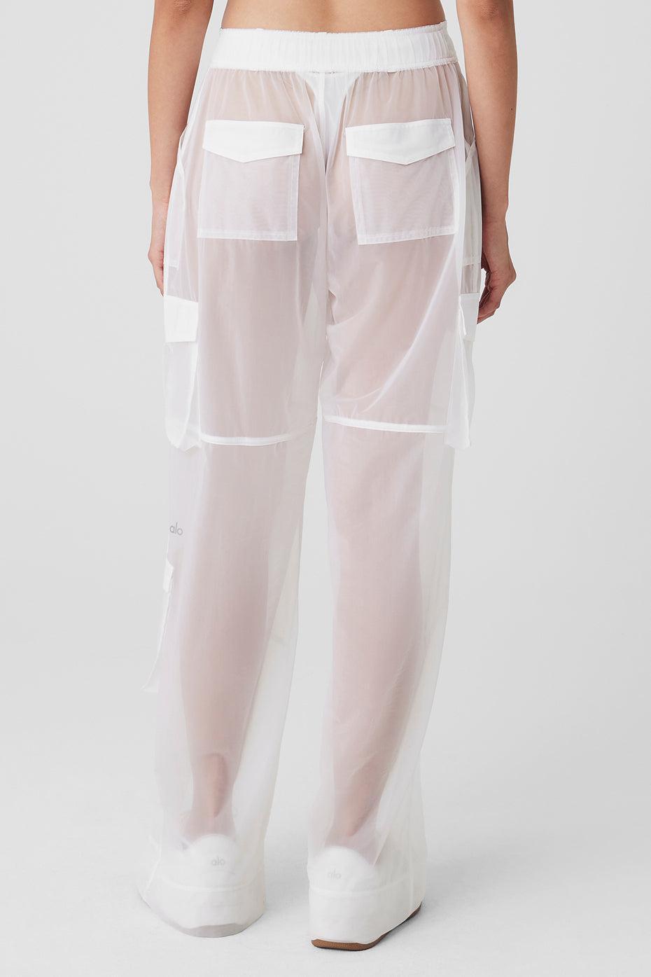 Sheer Effusion Cargo Wide Leg Trouser - White Female Product Image