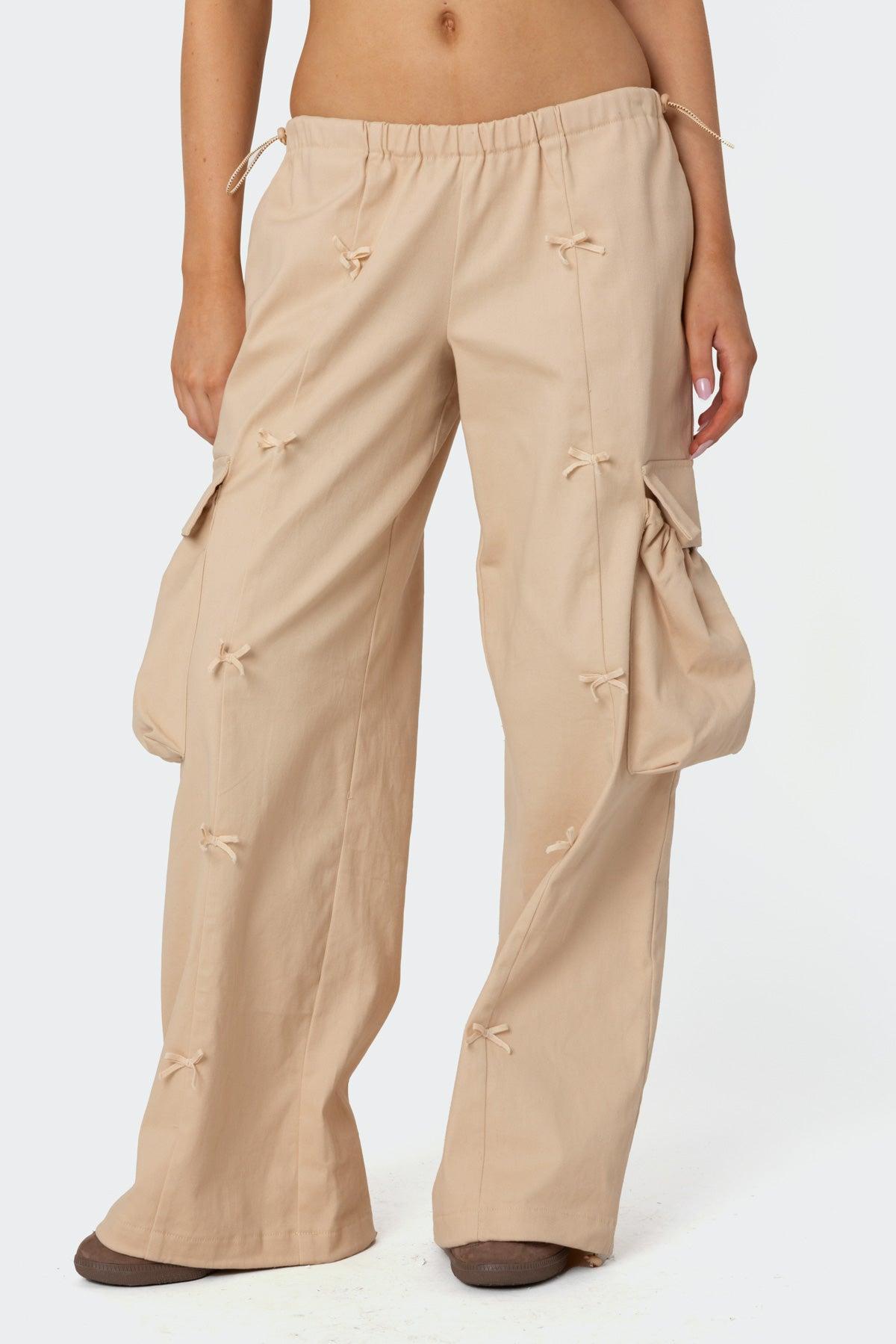 Bow Trim Cargo Parachute Pants Product Image