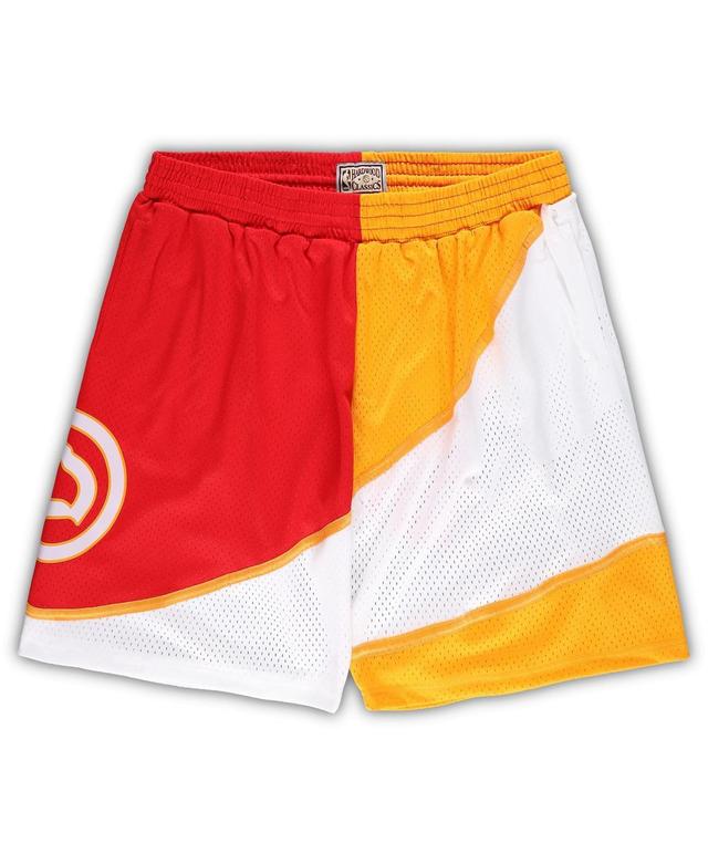 Mens Mitchell & Ness Yellow Atlanta Hawks Big and Tall Hardwood Classics Split Swingman Shorts - Yellow Product Image