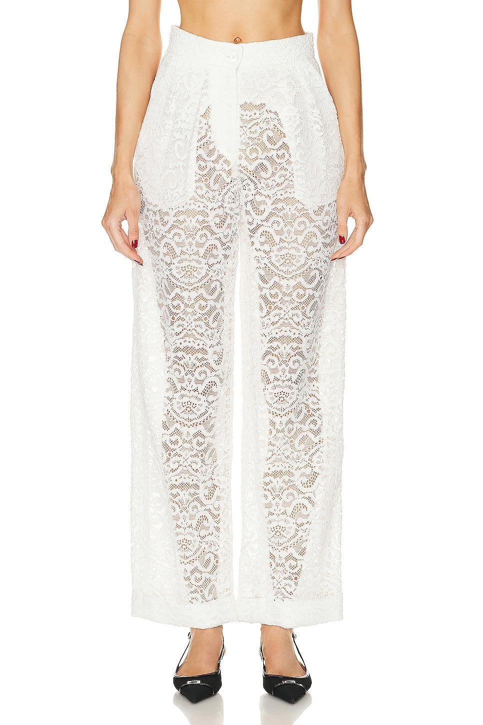 Interior The Gertude Sheer Cotton Blend Lace Pants Product Image