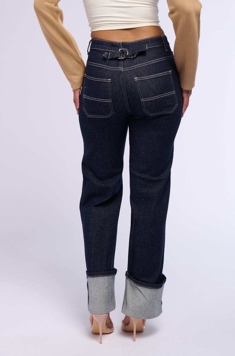 RILEY CUFFED HEM RELAXED FIT DENIM Product Image