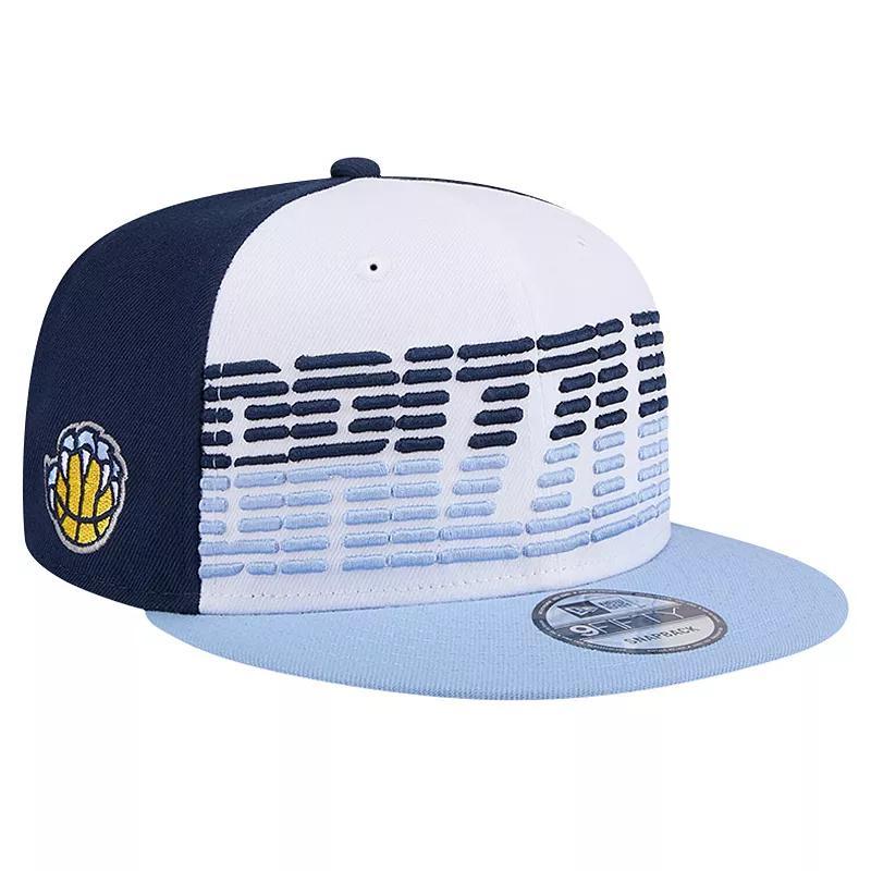 Mens New Era White/Light Blue Memphis Grizzlies Throwback Gradient Tech Font 9FIFTY Snapback Hat Product Image