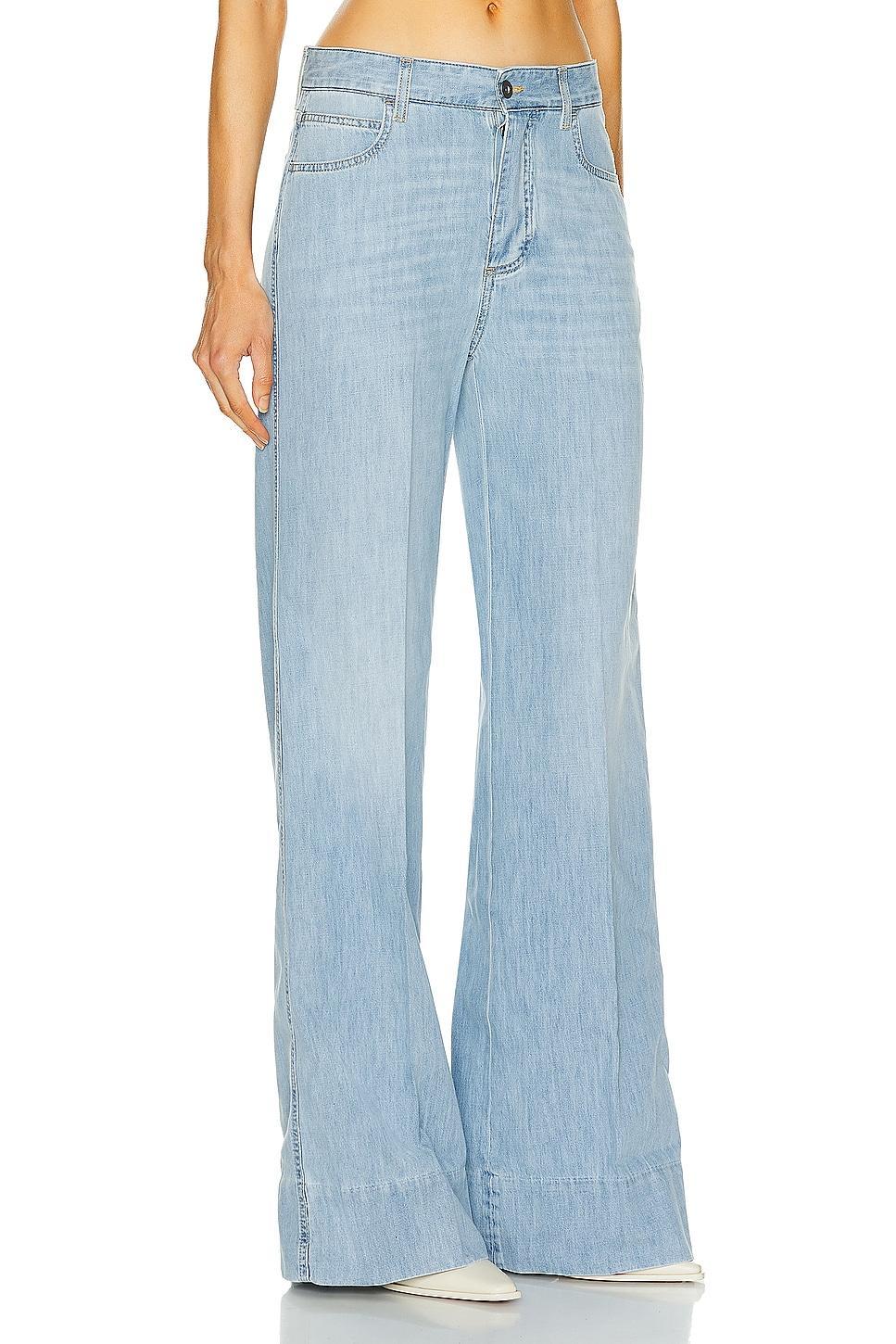 Bottega Veneta Bleached Wide Leg in Light Bleach - Blue. Size 34 (also in 38). Product Image