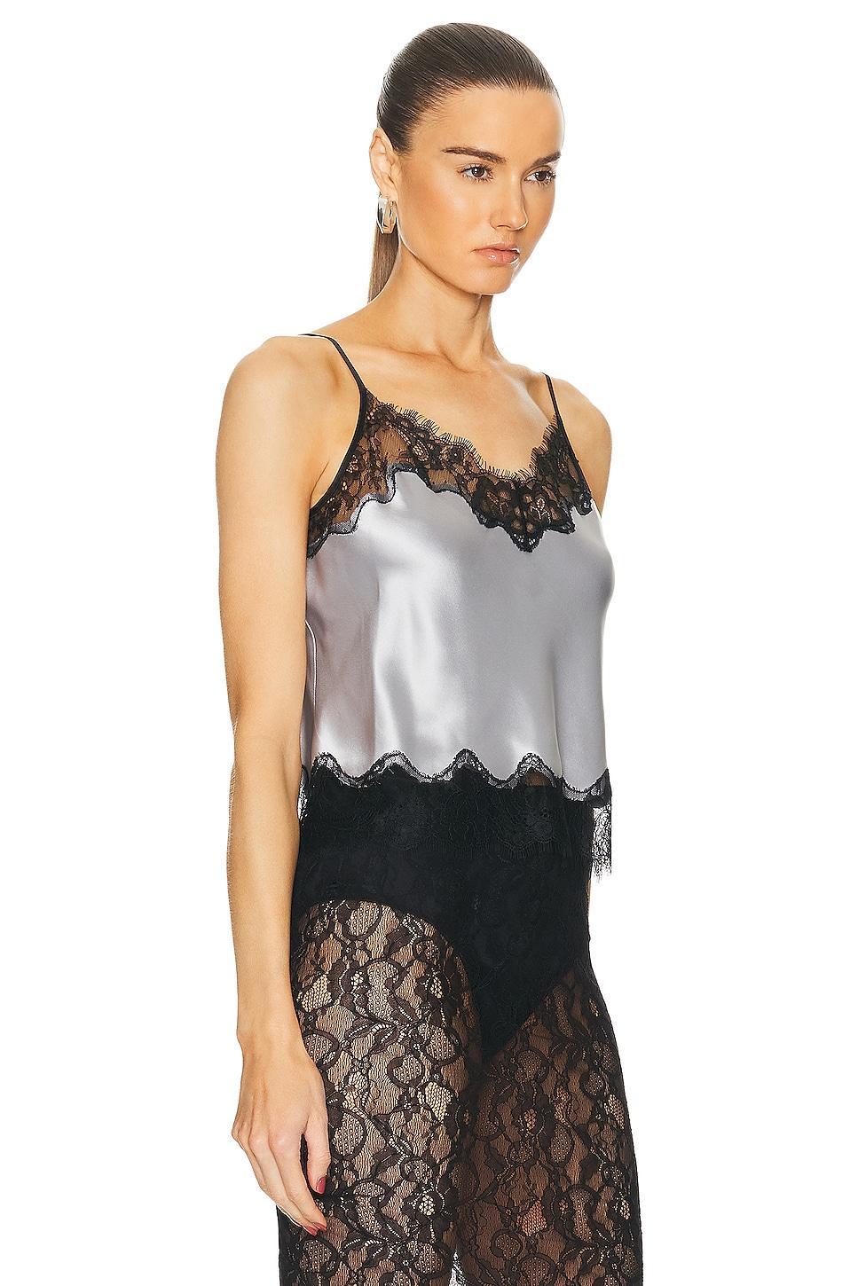 NICHOLAS Alani Lace Trim Camisole Top Metallic Silver. (also in 6). Product Image