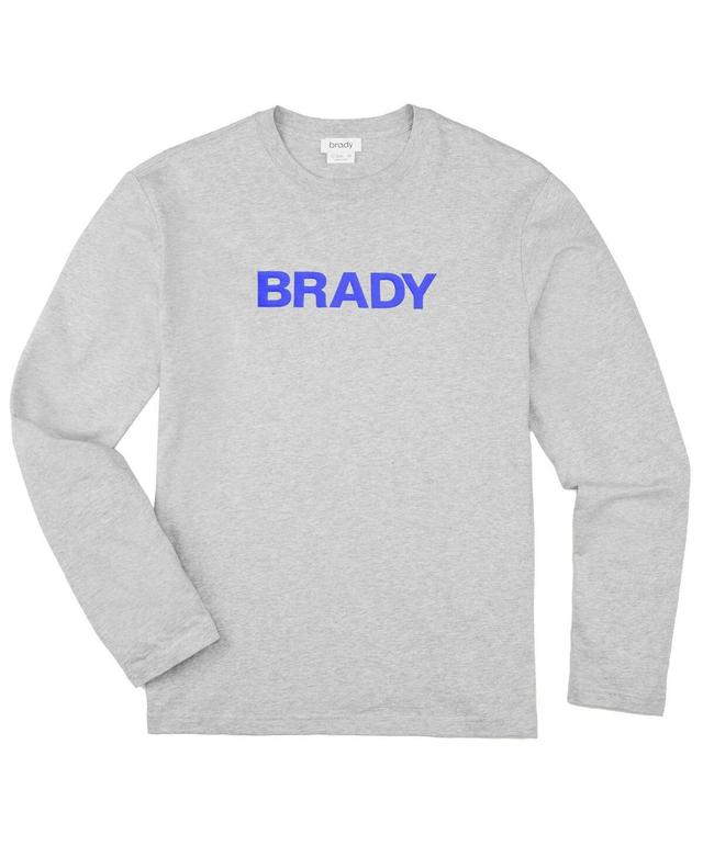 Mens Brady Gray Wordmark Long Sleeve T-shirt Product Image