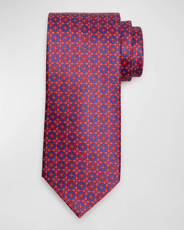 Mens Silk Medallion-Print Tie Product Image