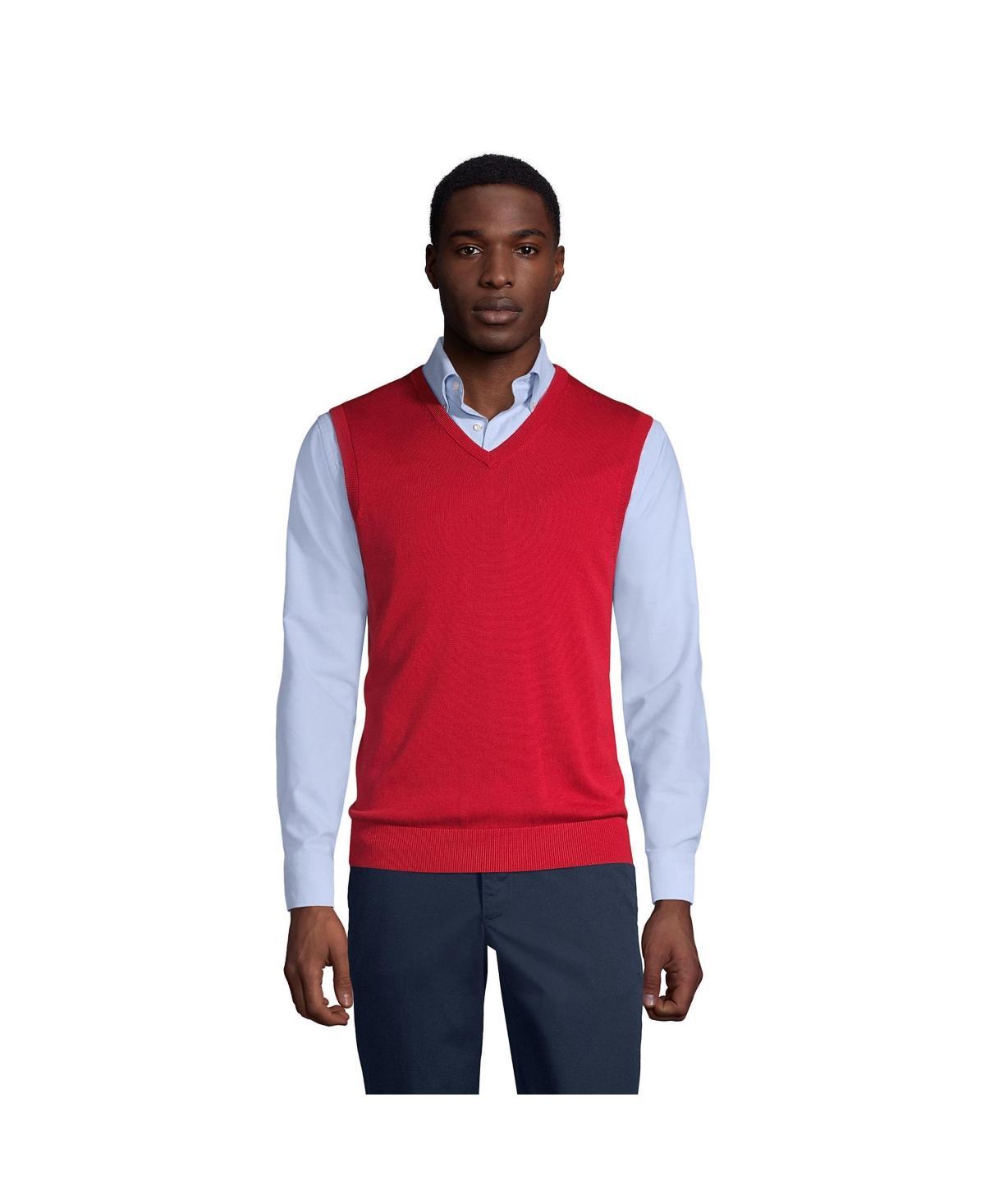 Lands End Mens School Uniform Cotton Modal Fine Gauge Sweater Vest Product Image