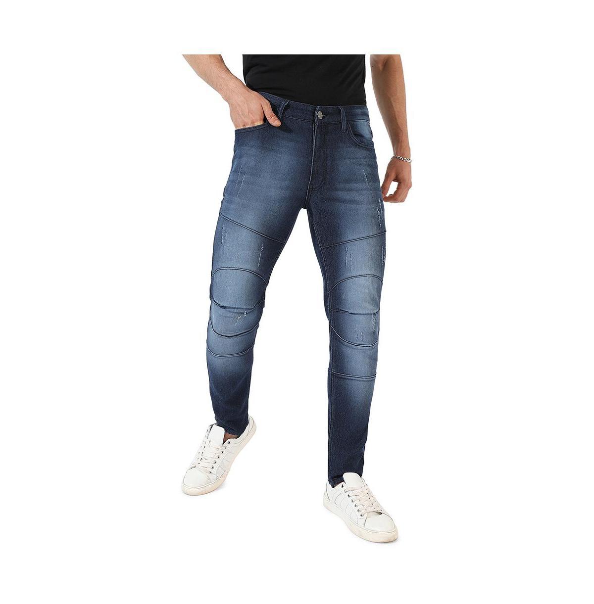 Campus Sutra Mens Navy Blue Dark-Wash Denim Jeans Product Image