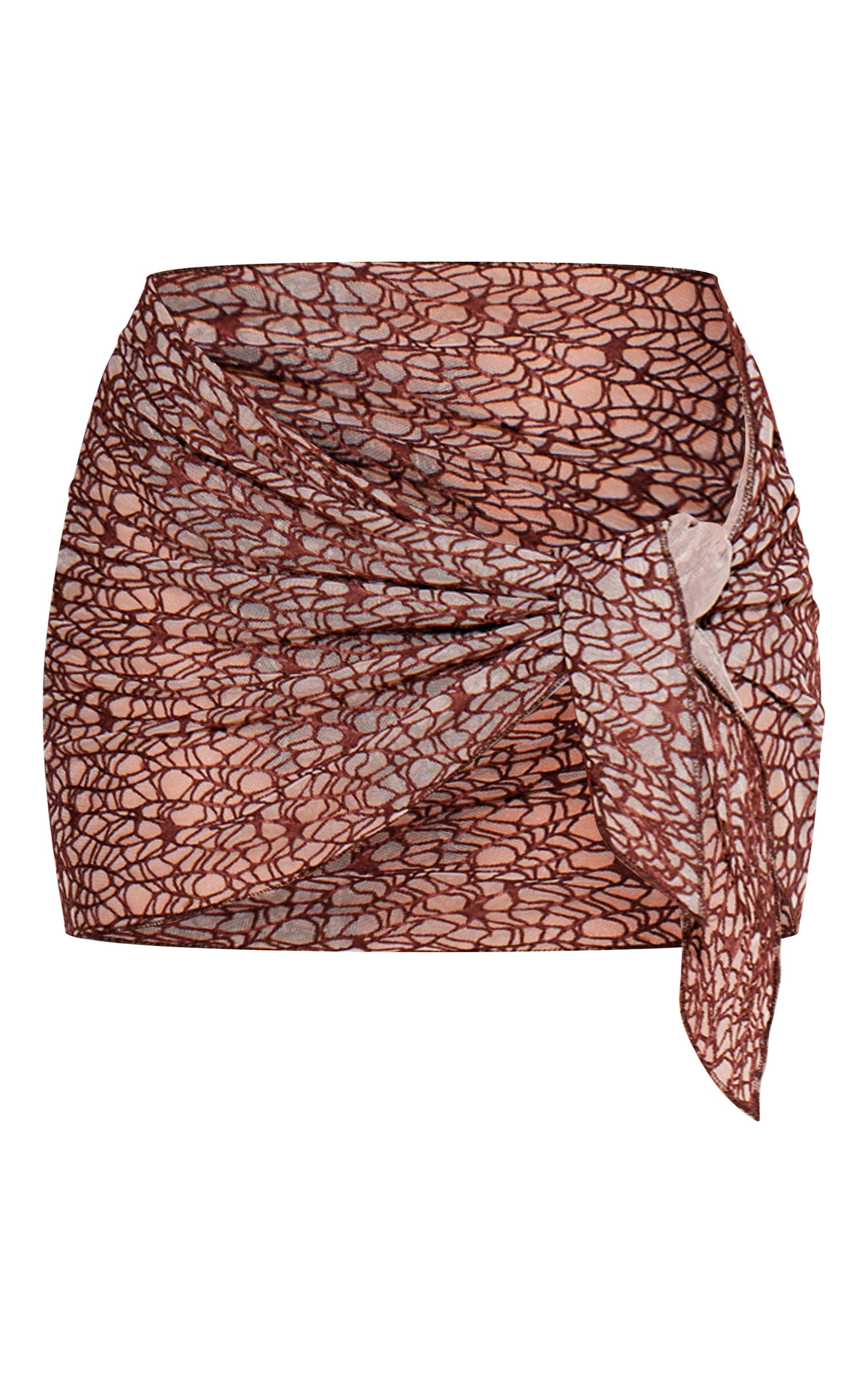 Brown Textured Mini Beach Sarong Product Image