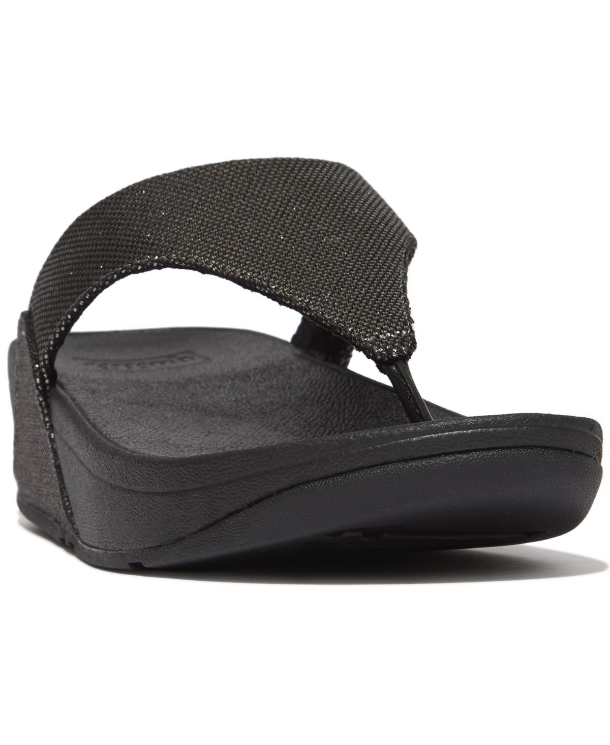 FitFlop Womens Lulu Glitz-Canvas Toe-Post Sandals Product Image