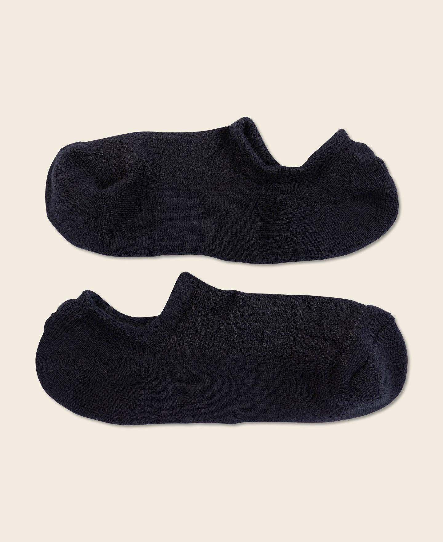 Colored Cotton No Show Socks - Black Product Image