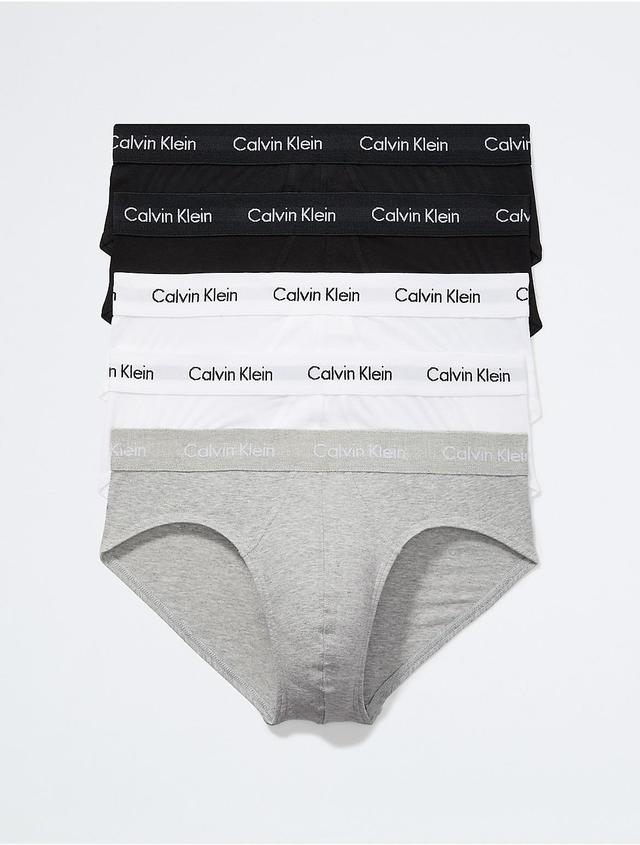 Calvin Klein Mens Cotton Stretch 5-Pack Hip Brief - Grey - XL Product Image