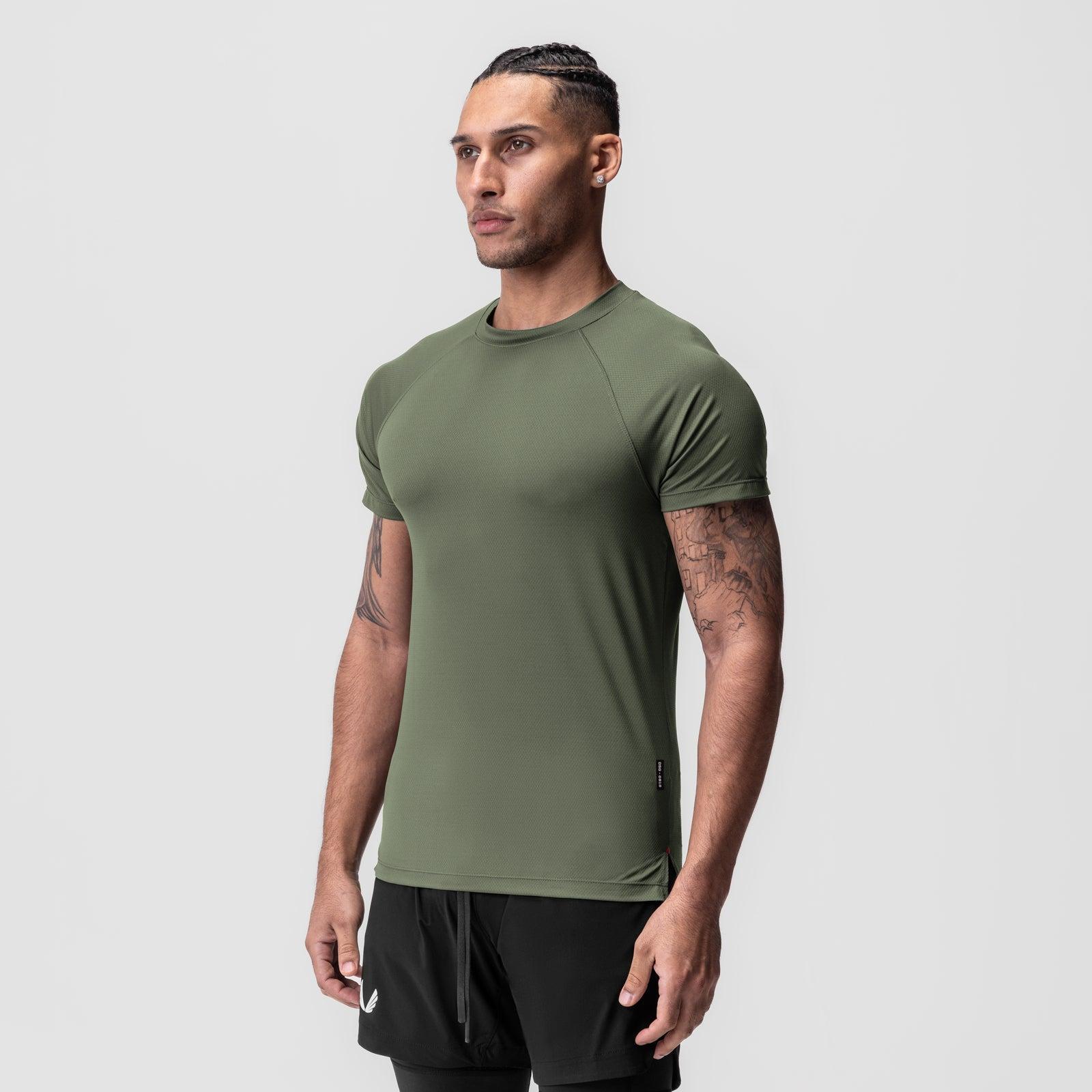 0918. AeroSilver® Fitted Tee - Olive Product Image