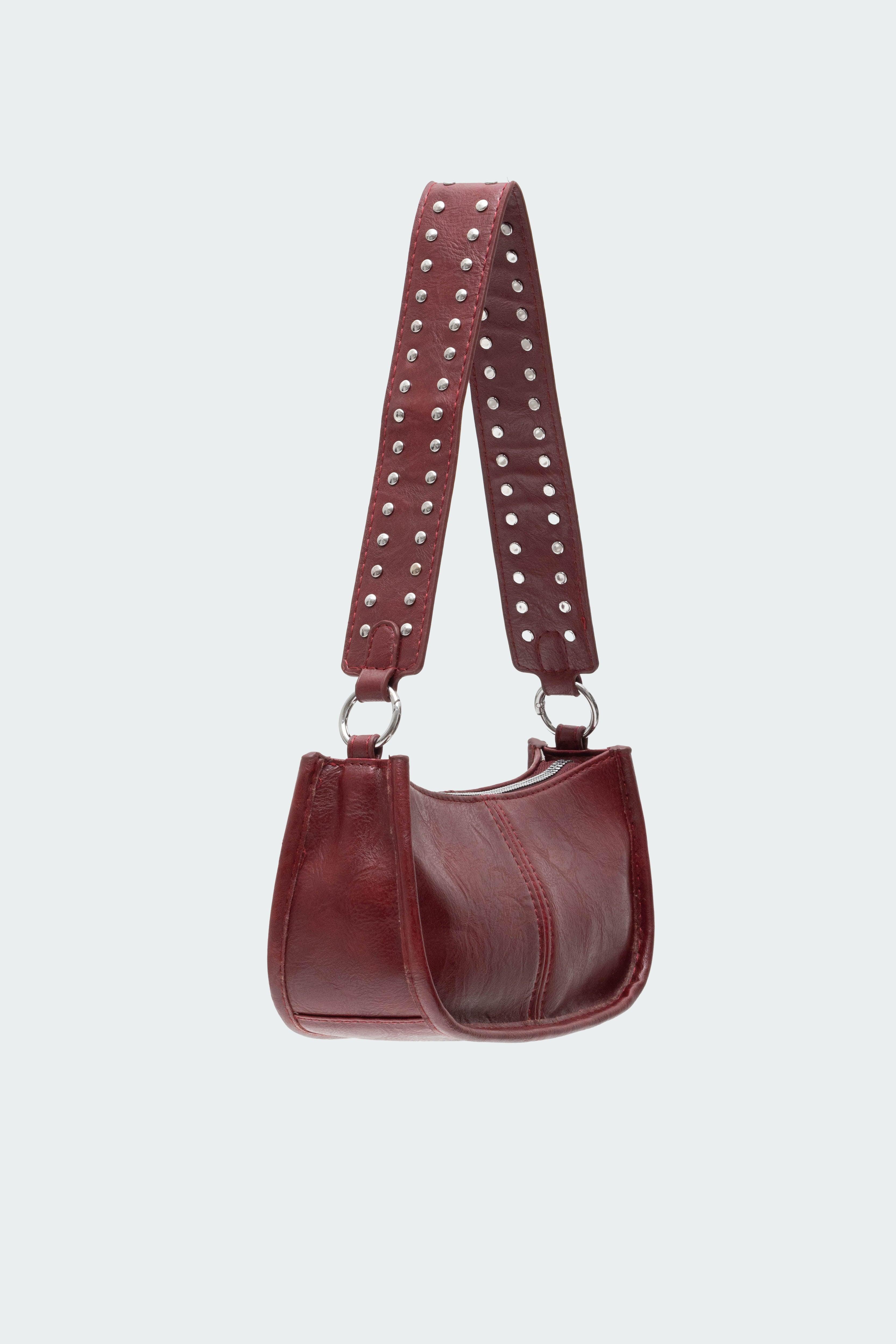 Studded Strap Faux Leather Bag Product Image