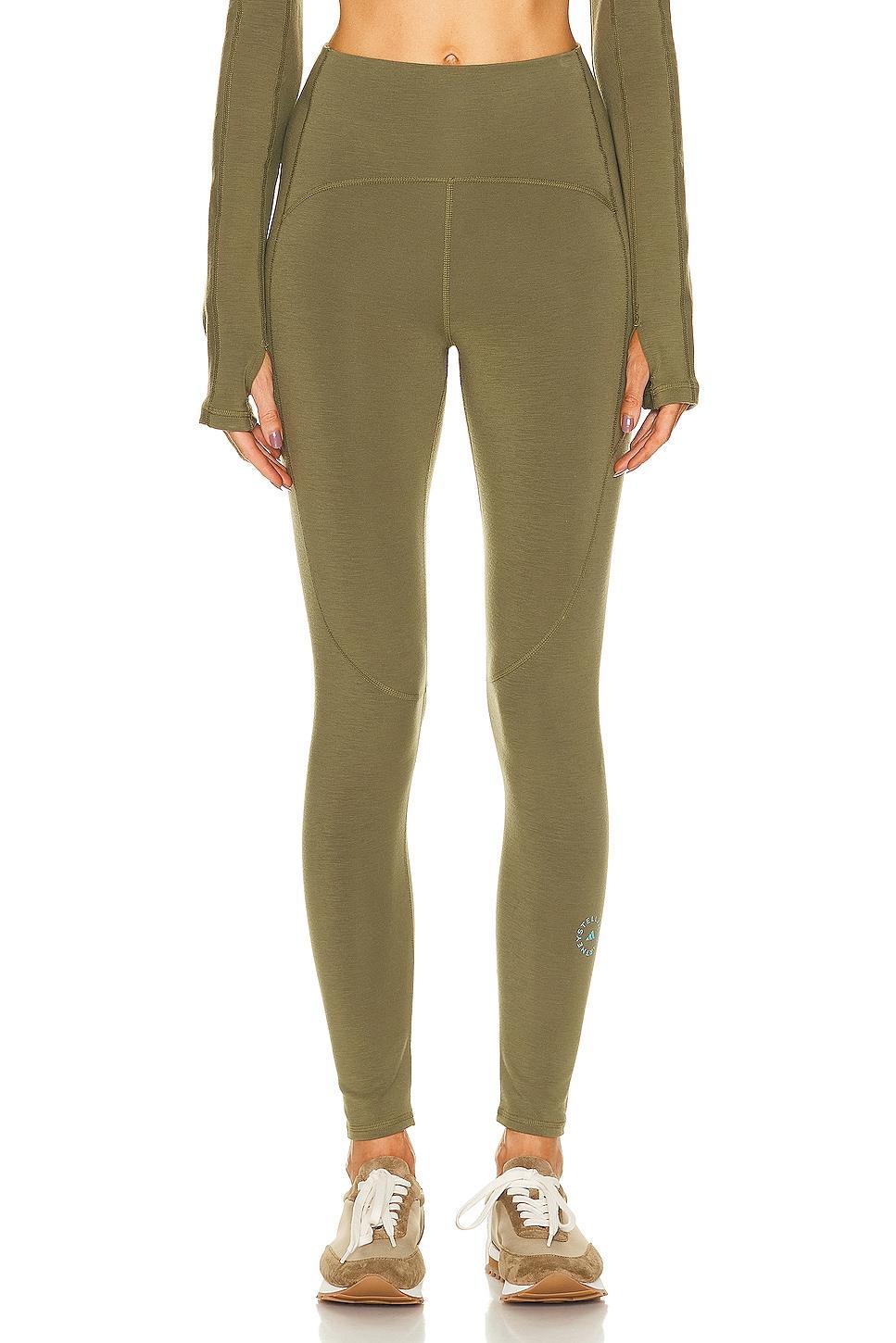 adidas by Stella McCartney True Strength Yoga 7/8 Legging Olive. (also in ). Product Image