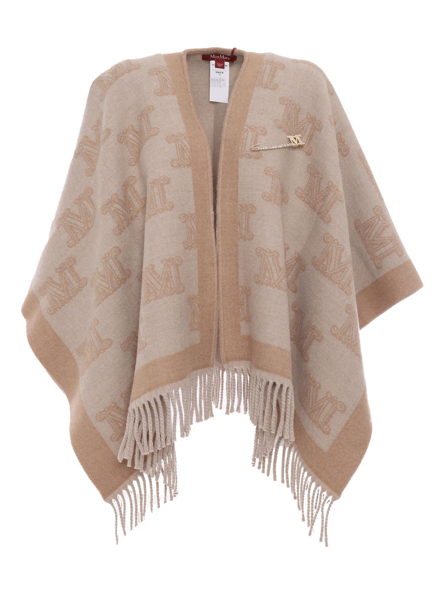 MAX MARA Studio Poncho In Beige Product Image