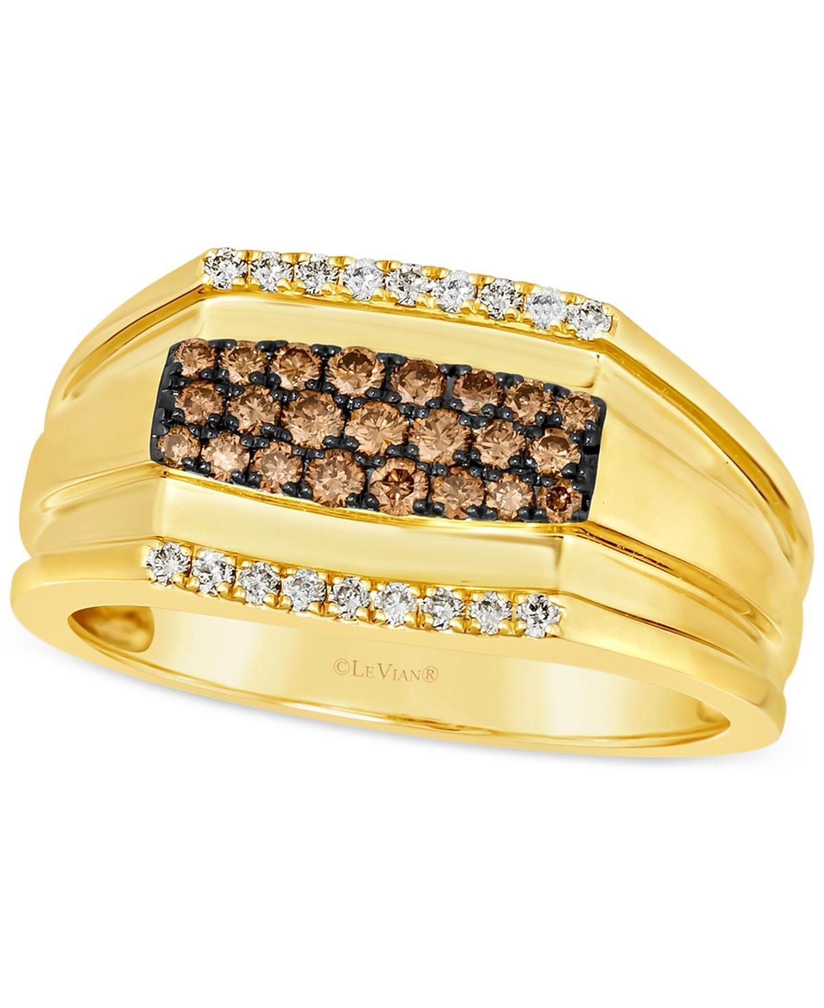 Le Vian® Men's 3/8 Ct. T.w. Chocolate Diamonds, 1/6 Ct. T.w. Nude Diamonds™ Ring In 14K Honey Gold Product Image