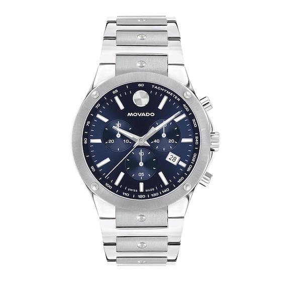 Men's Movado SE Chronograph Watch with Blue Dial (Model: 0607931) Product Image