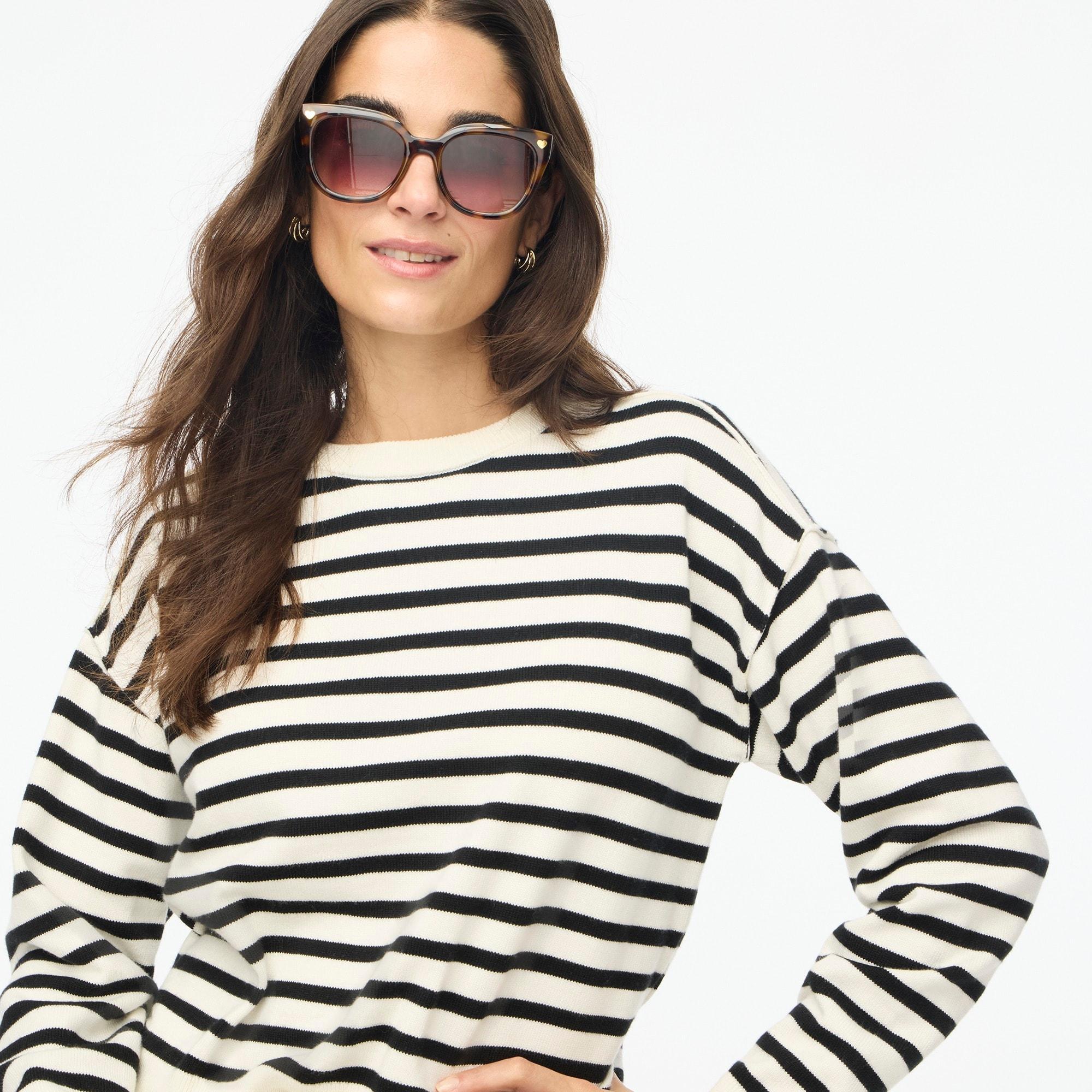 Striped drop-shoulder pullover Product Image