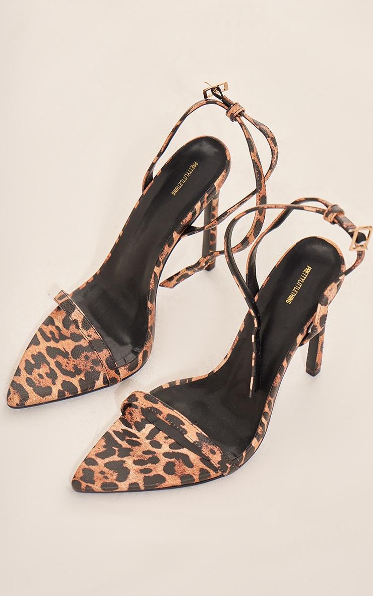 Leopard PU Point Toe Barley There High Heel Sandals Product Image