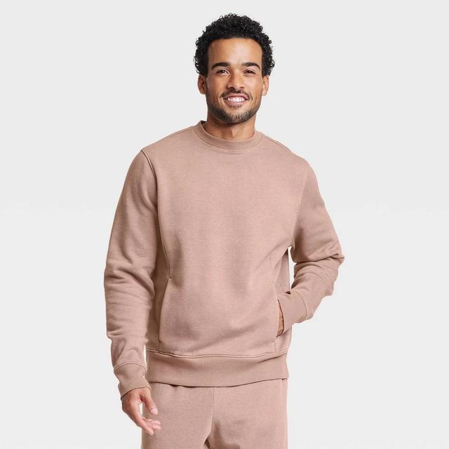 Mens Cotton Fleece Crewneck Sweatshirt - All In Motion Light Mauve XXL Product Image