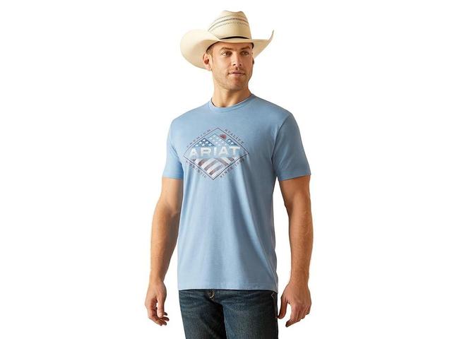 Ariat USA Range T-Shirt (Light Heather) Men's Clothing Product Image