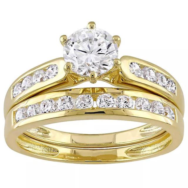 Stella Grace 18k Gold Over Silver Cubic Zirconia Bridal Ring Set, Womens Gold Tone Product Image