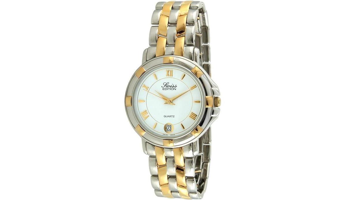 Swiss Edition Mens Luxury Two-Tone Bracelet Watch- Date Function Product Image