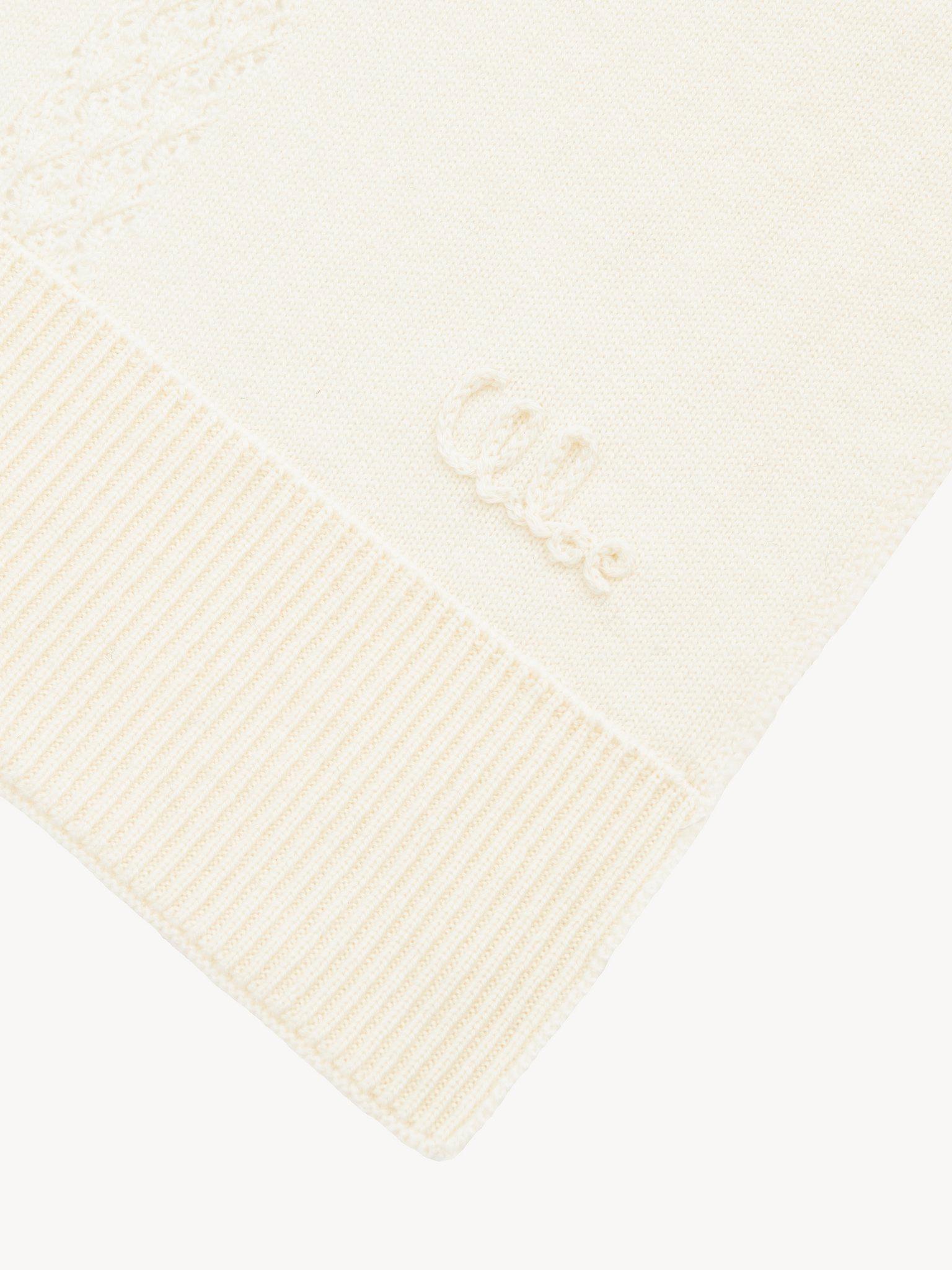 The Chloé Lace Knit scarf in wool & lace jacquard Product Image