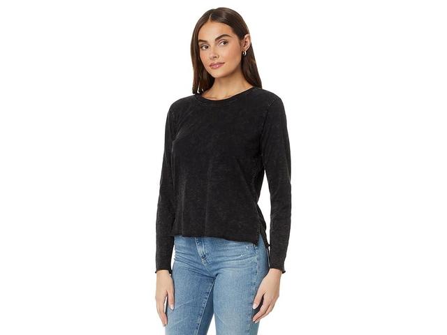 Mod-o-doc Long Sleeve Cropped Boxy Tee (Mineral Black) Women's Clothing Product Image